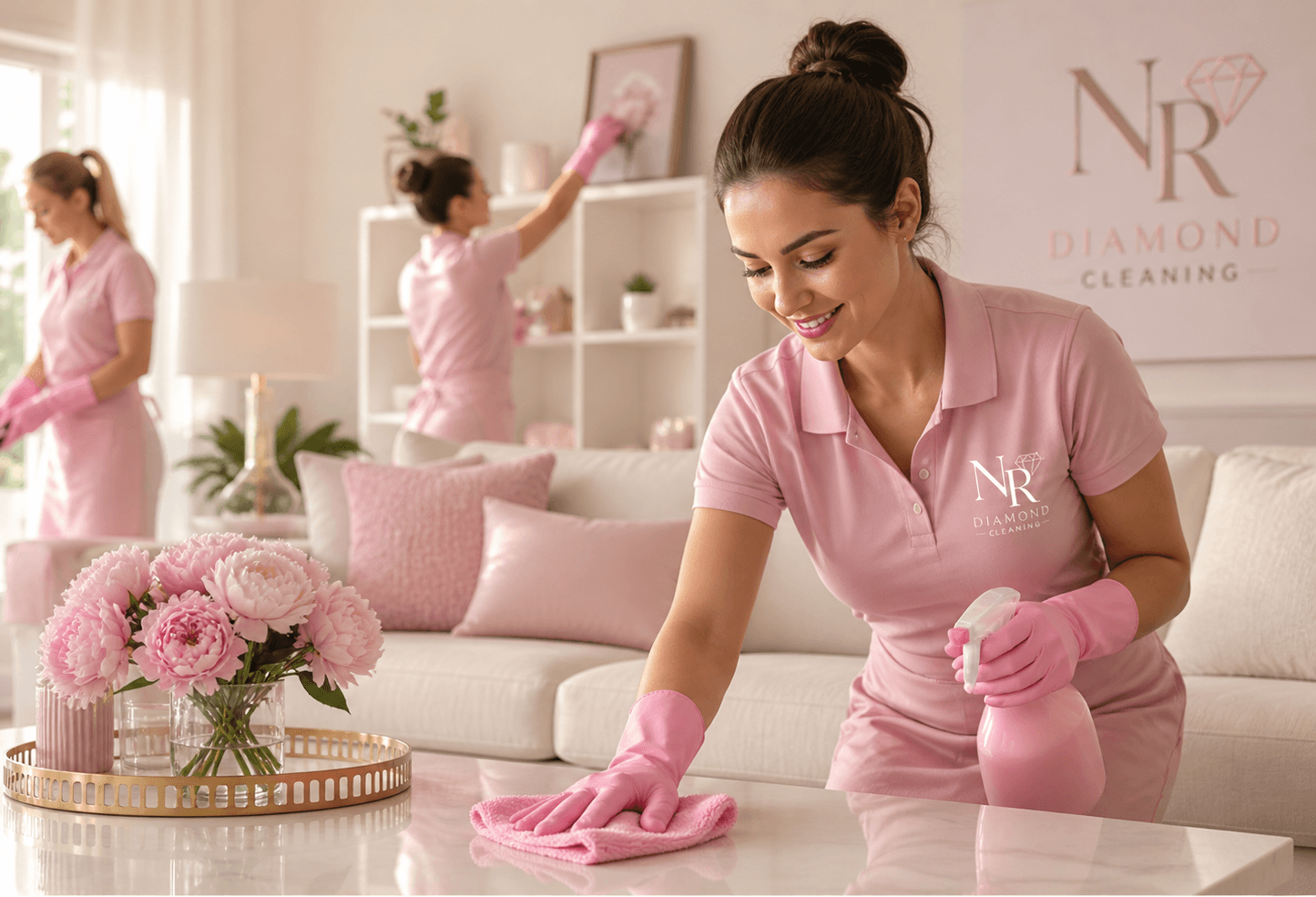 Professional cleaning service team